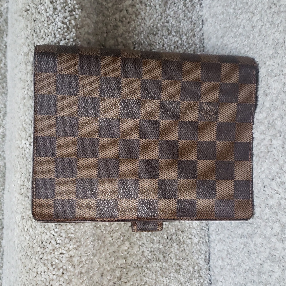 Louis Vuitton Damier Ebene Checkered Brown Planner Agenda Authentic mm size - Picture 2 of 8